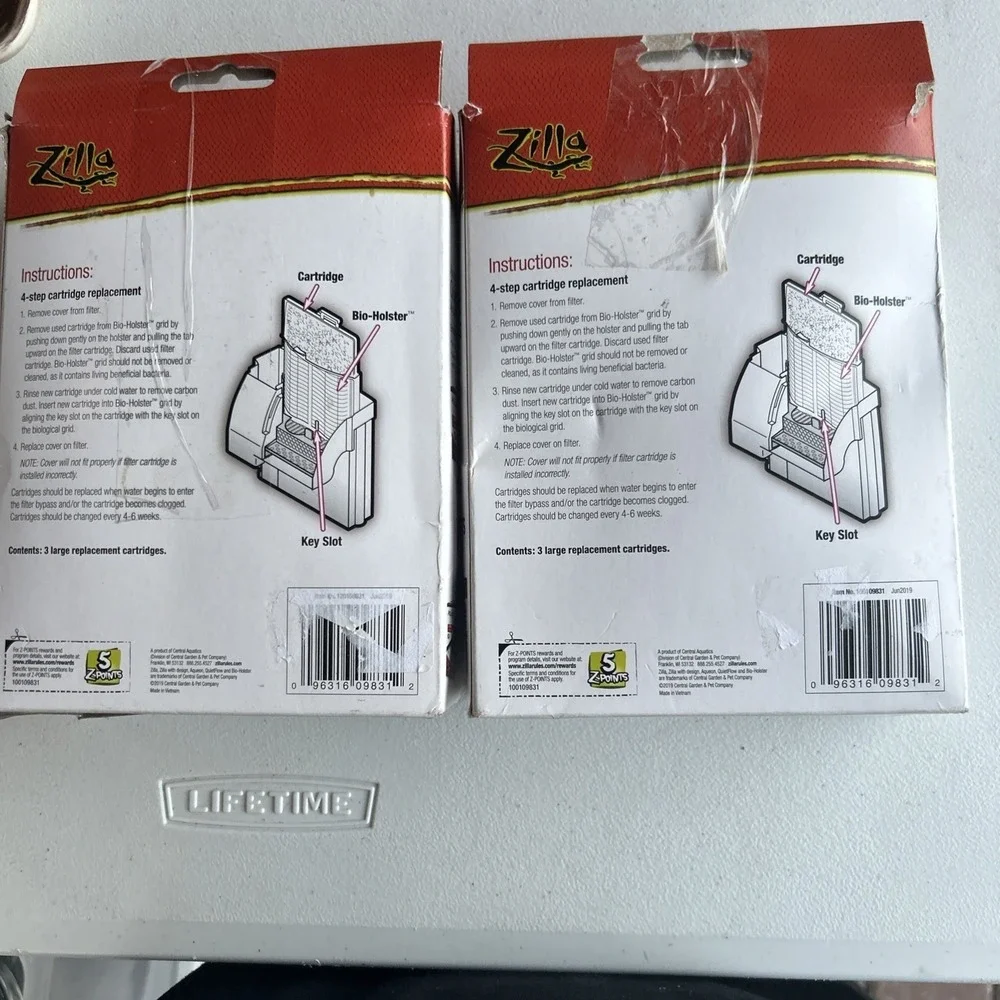 Zilla Reptile Pet Terrarium Water Filter Replacement Cartridge, Large, 3-Pack X2